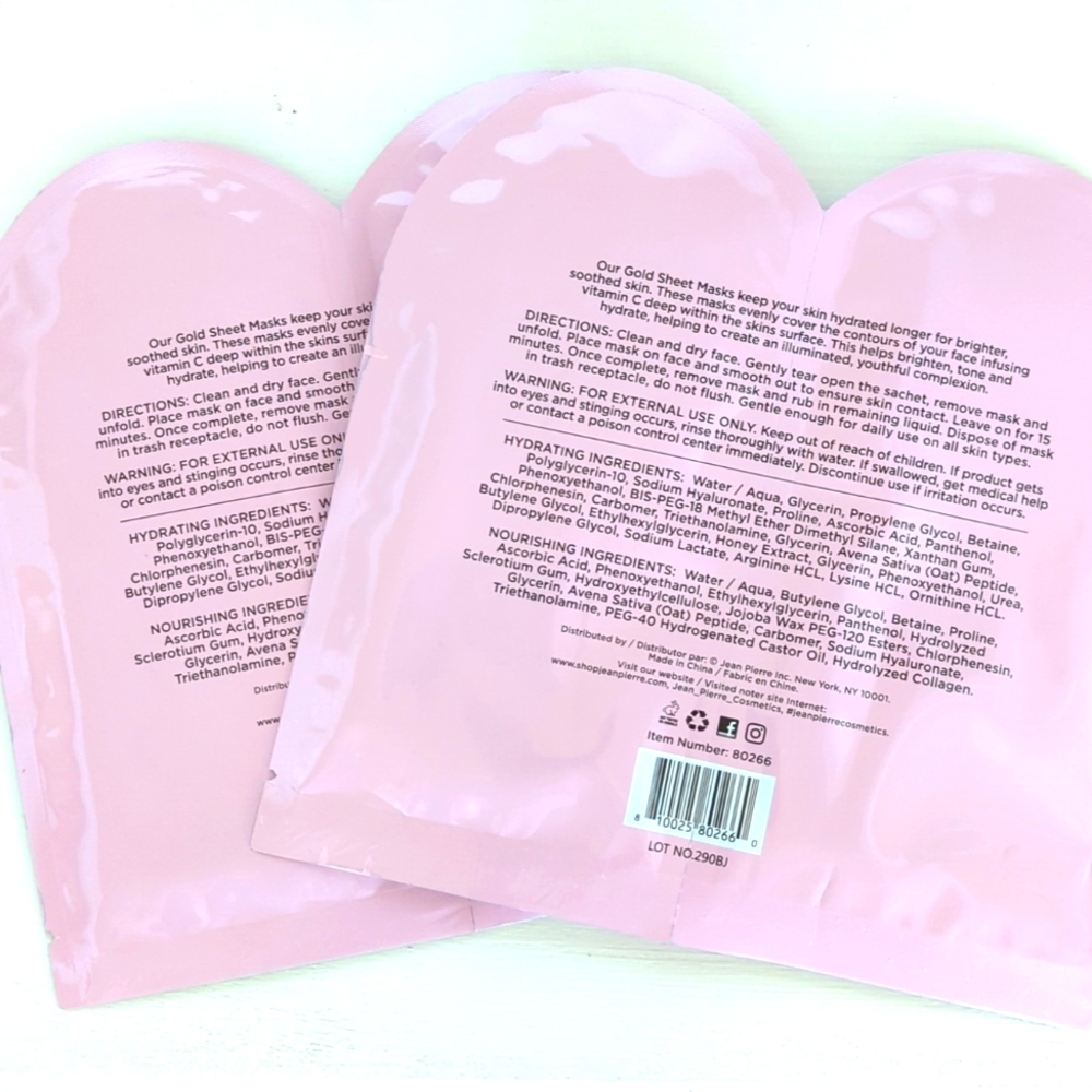 3/$20🌟 2 Packs Jean Pierre Cosmetics Skip the Spa Dynamic Duo Gold Sheet Masks - Picture 4 of 5